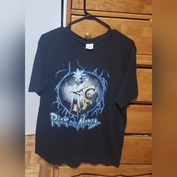 Unisex Rick and Morty Black T Shirt Large New - Picture 2 of 4